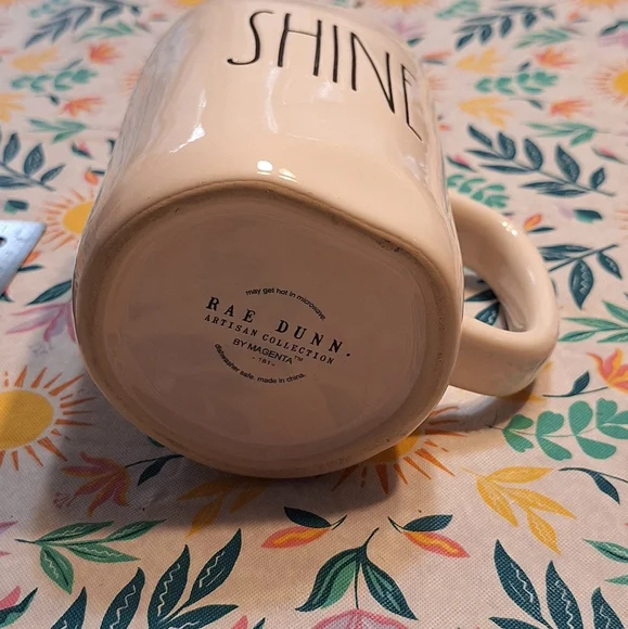 Rae Dunn White And Yellow "Sunhine" Ceramic Collectible Coffee Mug - Picture 2 of 6